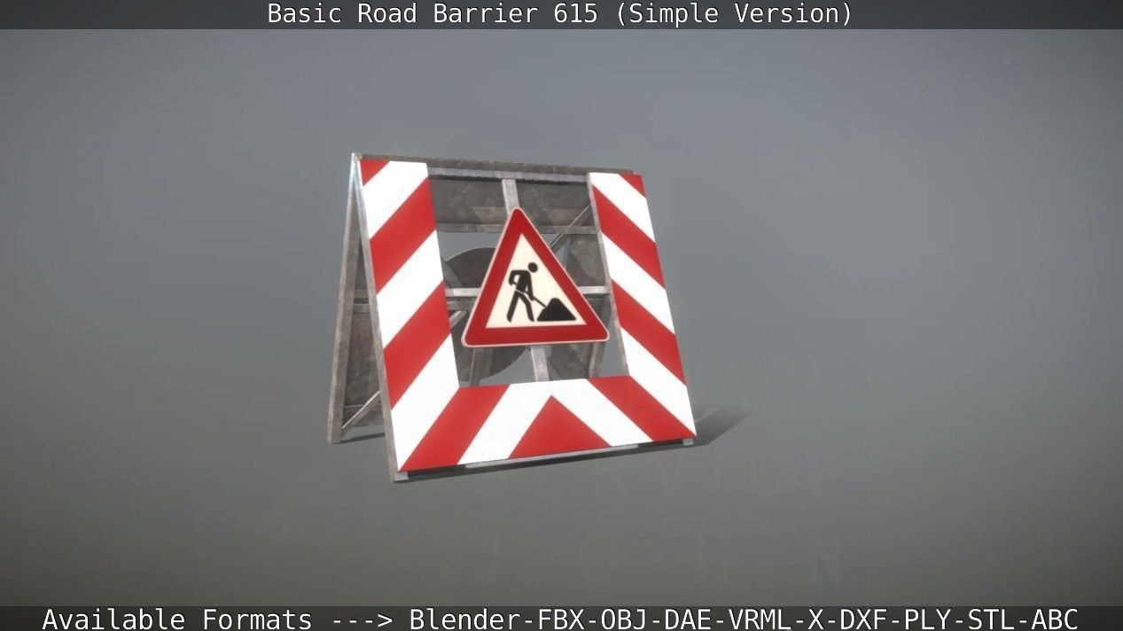 Basic Road Barrier 615 - Simple Version Low-poly 3D model_67