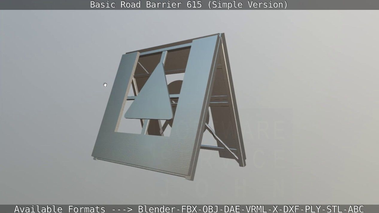 Basic Road Barrier 615 - Simple Version Low-poly 3D model_111