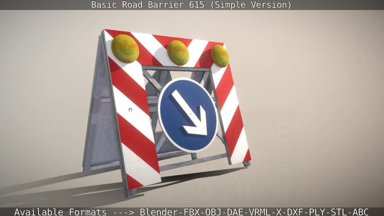 Basic Road Barrier 615 - Simple Version Low-poly 3D model_18
