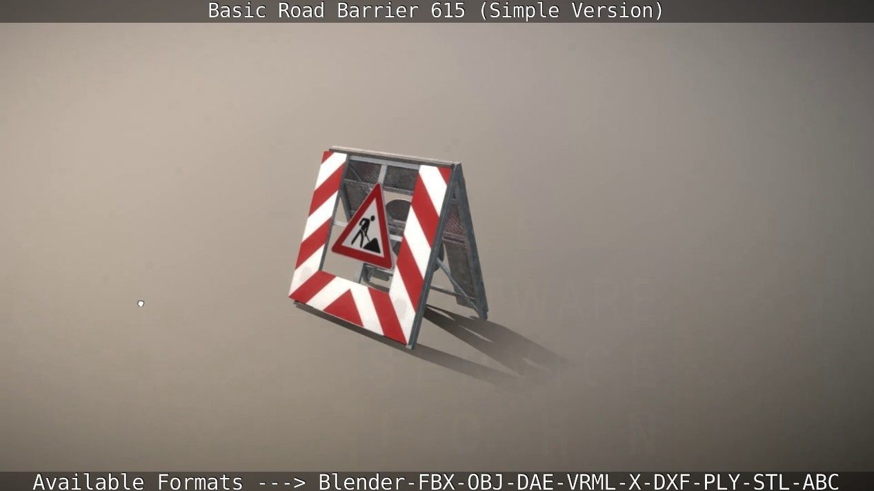 Basic Road Barrier 615 - Simple Version Low-poly 3D model_53