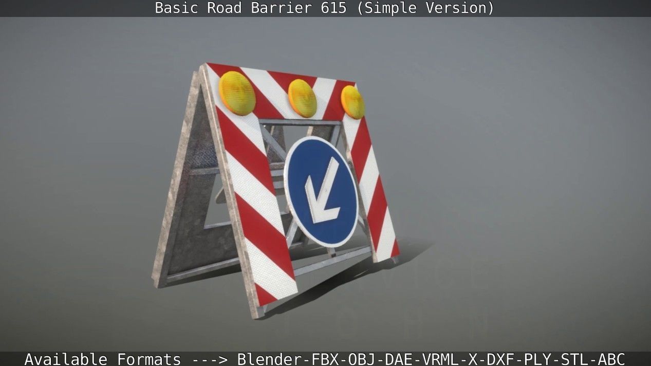 Basic Road Barrier 615 - Simple Version Low-poly 3D model_134