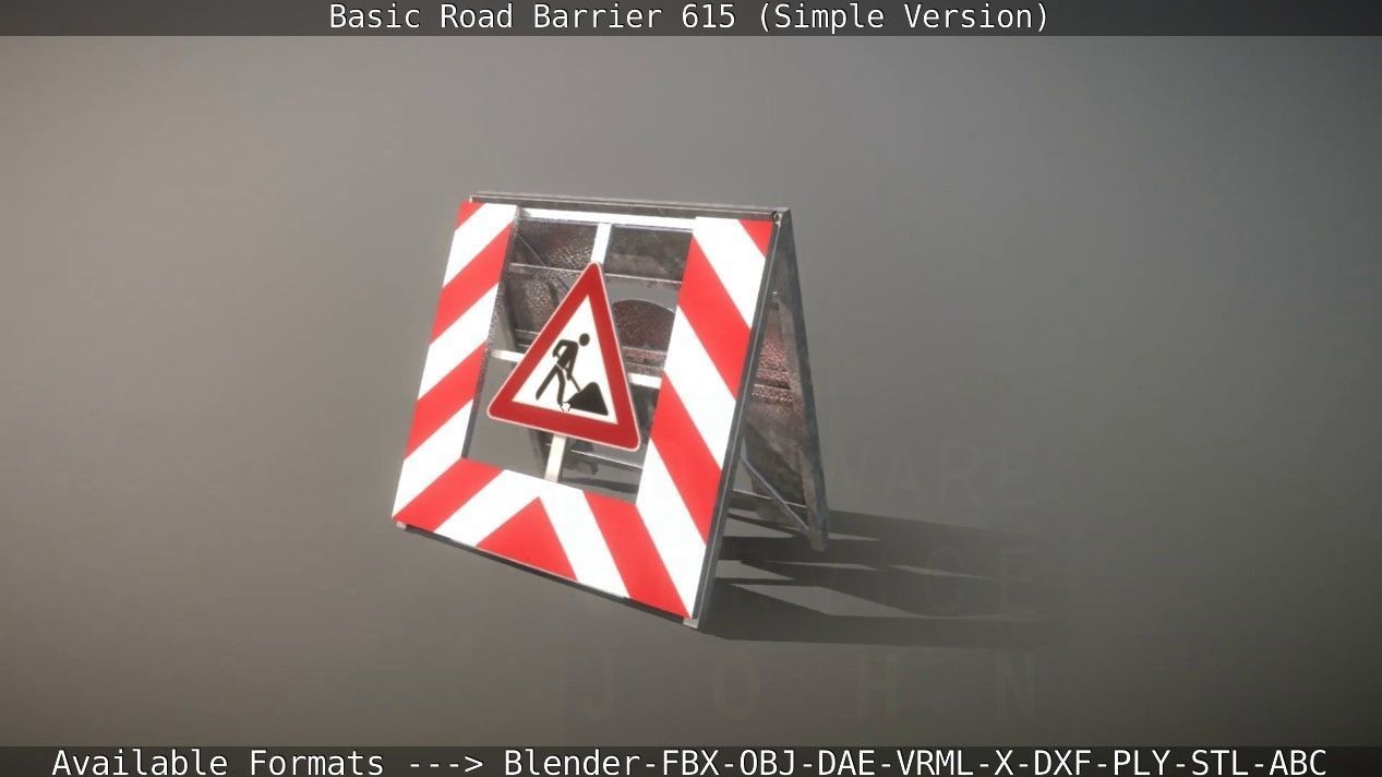 Basic Road Barrier 615 - Simple Version Low-poly 3D model_57