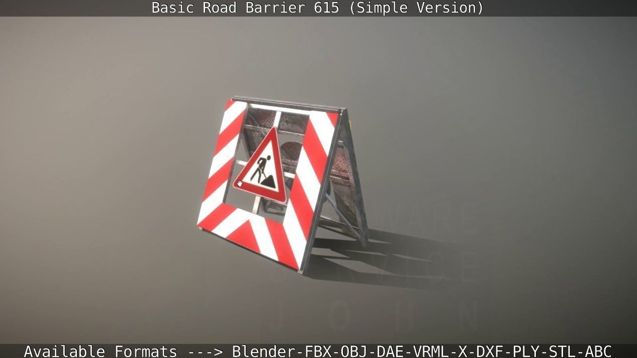 Basic Road Barrier 615 - Simple Version Low-poly 3D model_55