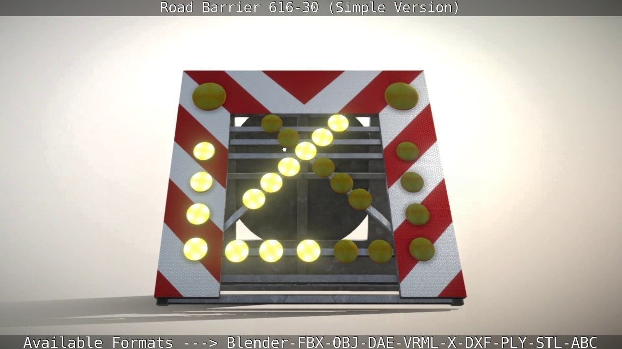 Road barrier 616-30 - Simple Version Low-poly 3D model_34
