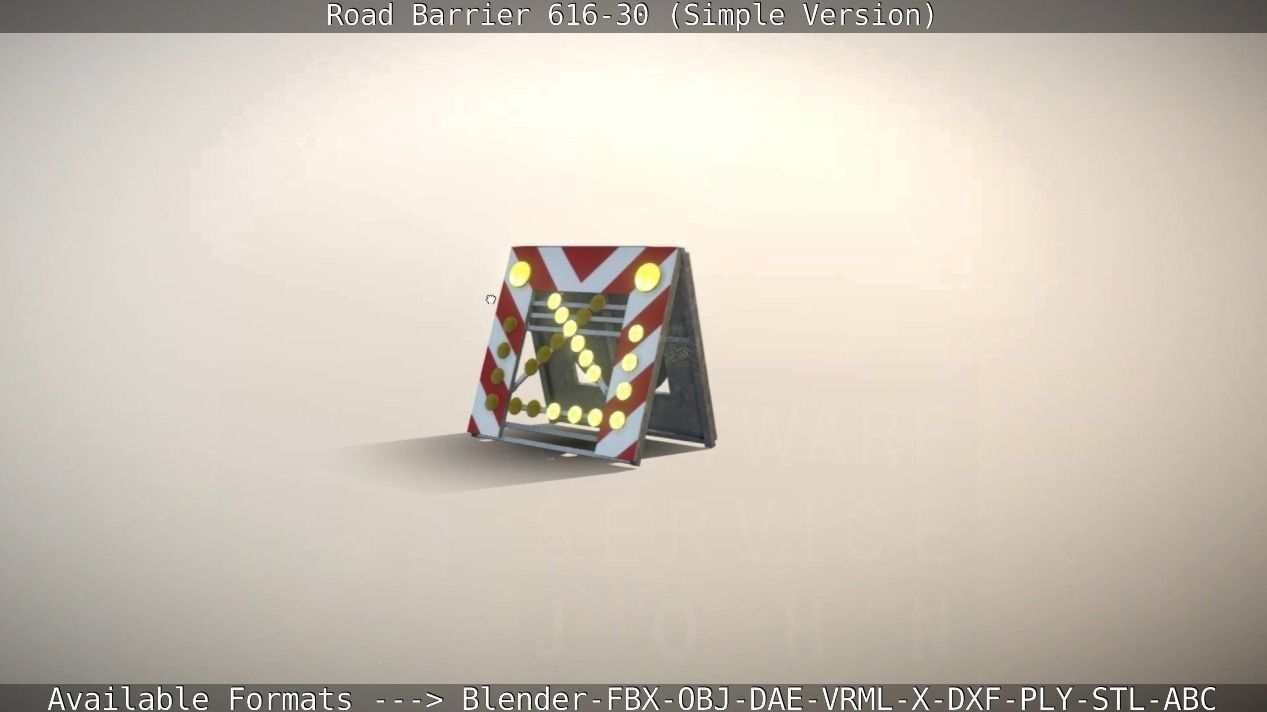 Road barrier 616-30 - Simple Version Low-poly 3D model_44