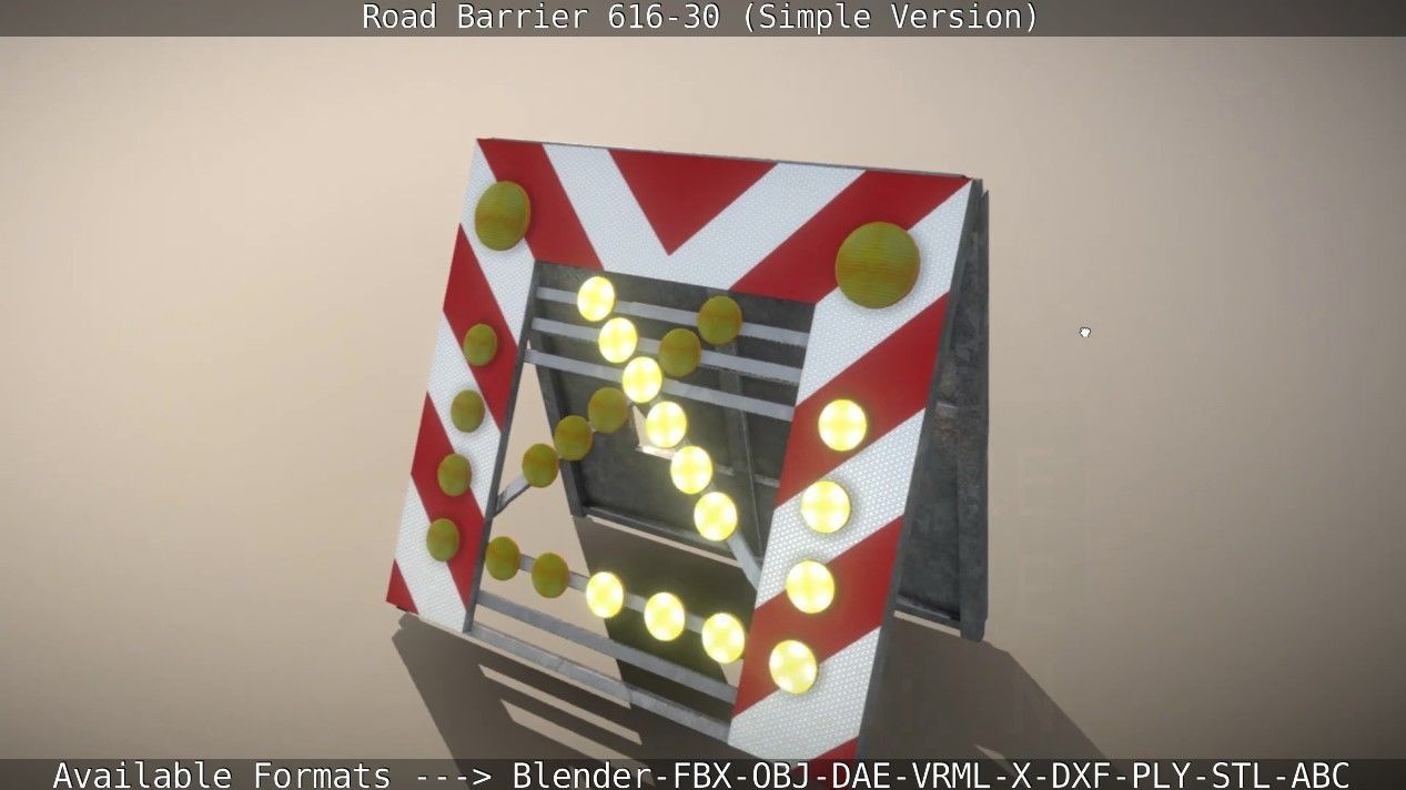 Road barrier 616-30 - Simple Version Low-poly 3D model_79
