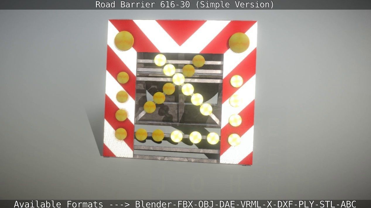 Road barrier 616-30 - Simple Version Low-poly 3D model_96