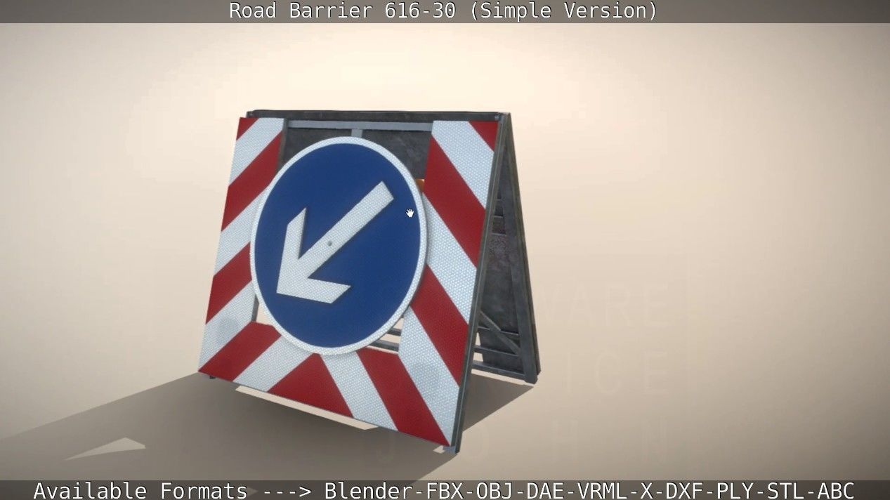 Road barrier 616-30 - Simple Version Low-poly 3D model_54