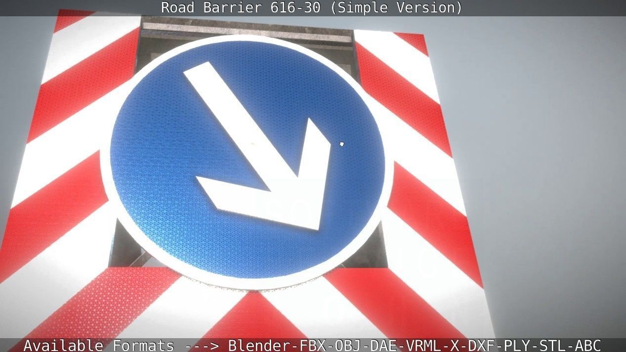Road barrier 616-30 - Simple Version Low-poly 3D model_68