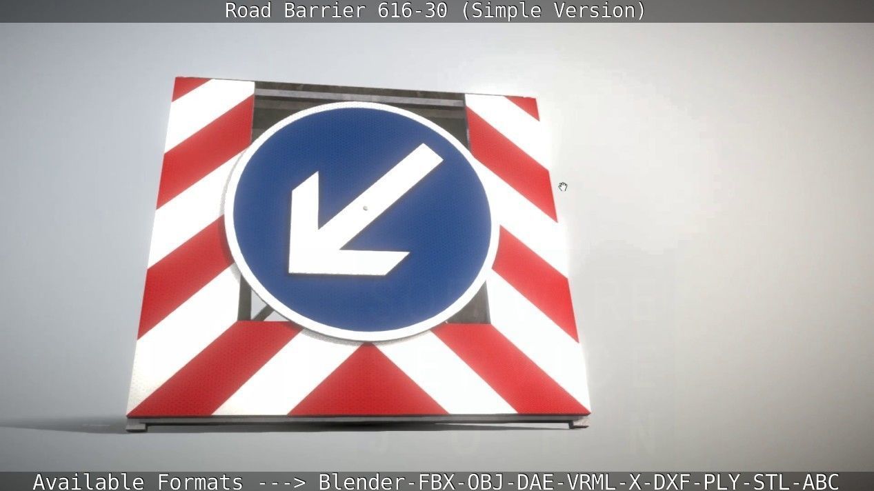 Road barrier 616-30 - Simple Version Low-poly 3D model_77