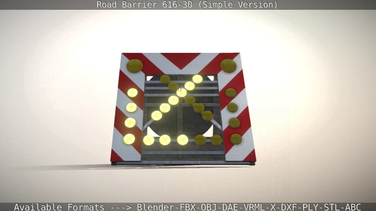 Road barrier 616-30 - Simple Version Low-poly 3D model_36