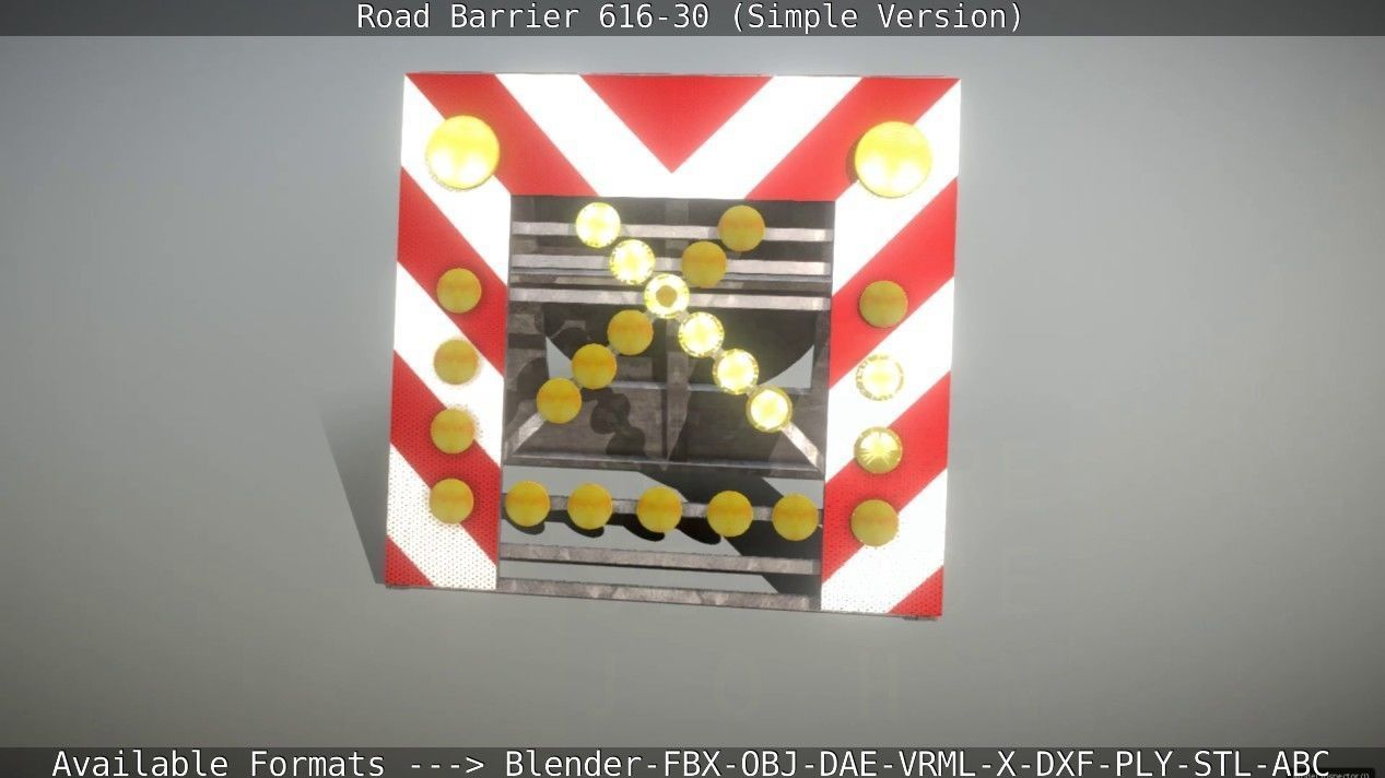 Road barrier 616-30 - Simple Version Low-poly 3D model_93