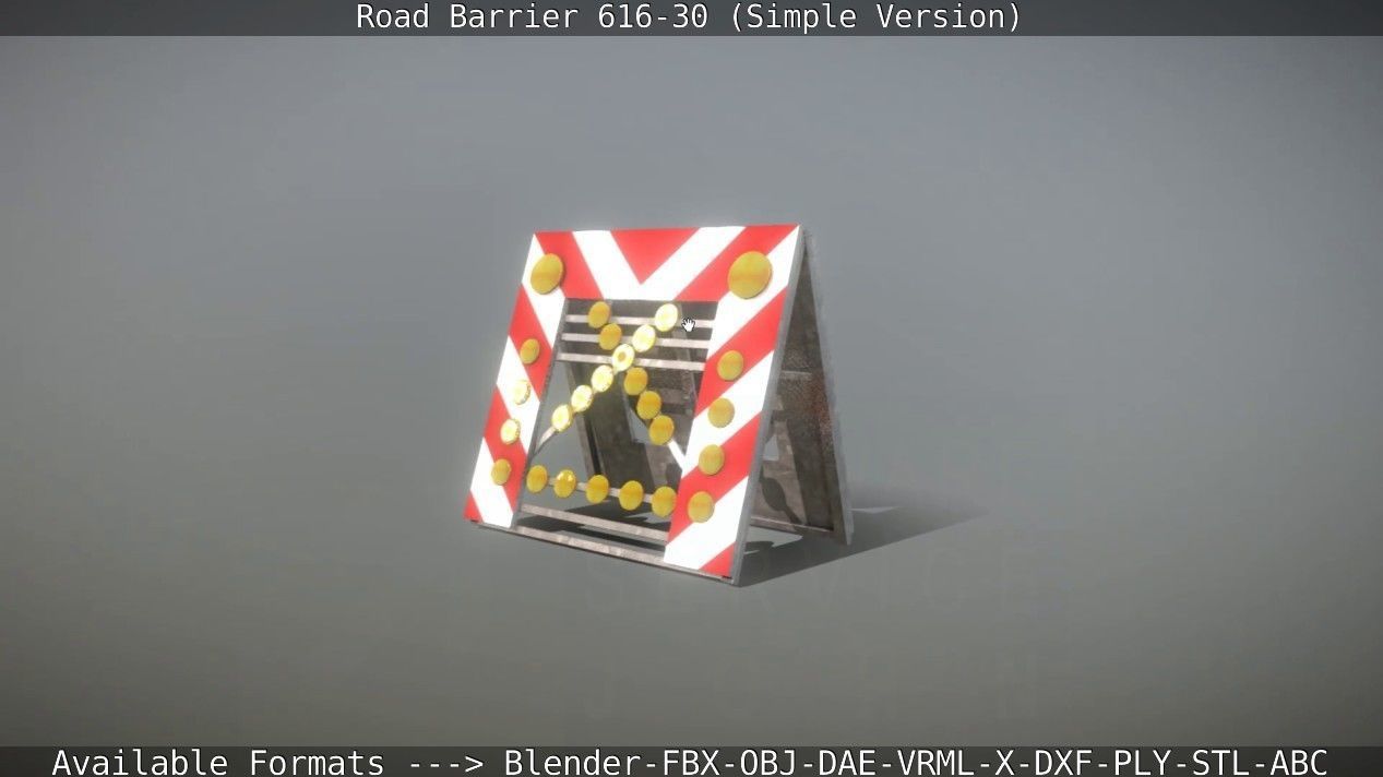 Road barrier 616-30 - Simple Version Low-poly 3D model_49