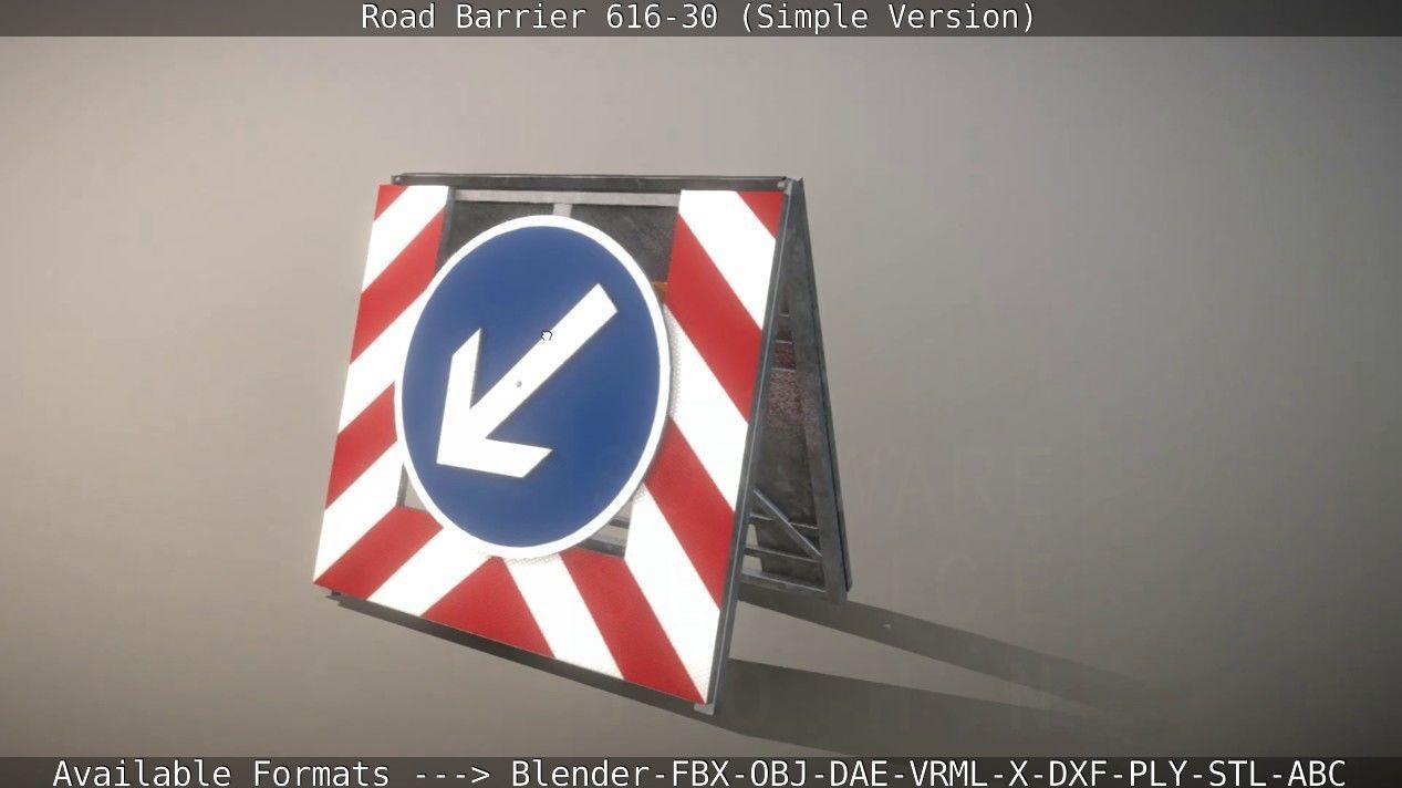 Road barrier 616-30 - Simple Version Low-poly 3D model_59