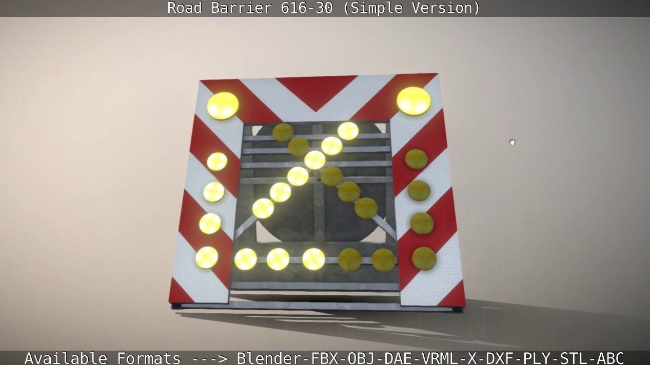 Road barrier 616-30 - Simple Version Low-poly 3D model_80