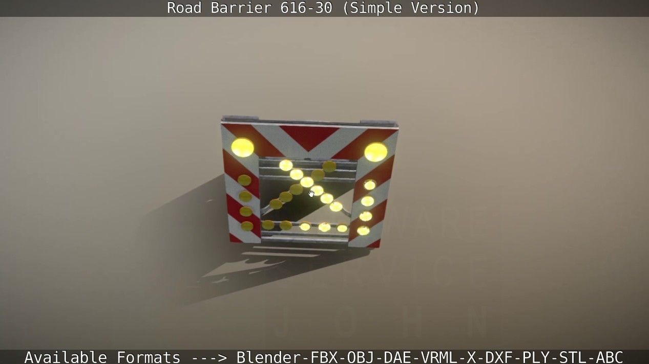Road barrier 616-30 - Simple Version Low-poly 3D model_39