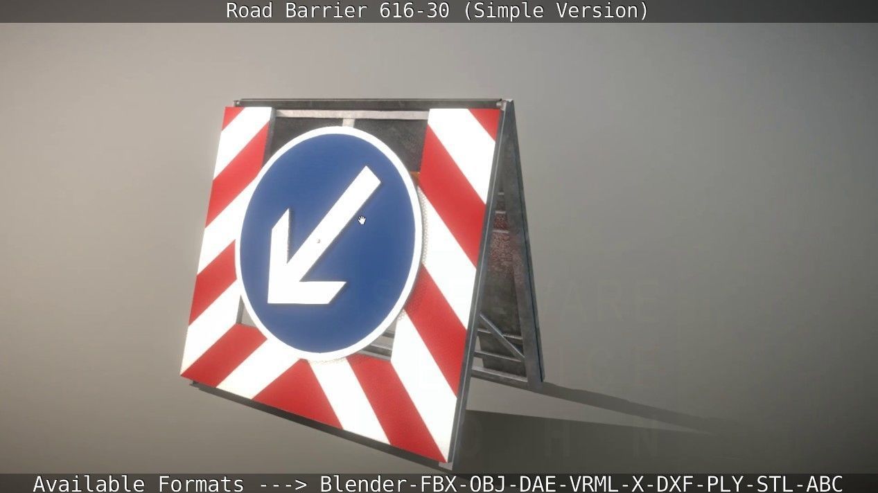 Road barrier 616-30 - Simple Version Low-poly 3D model_60
