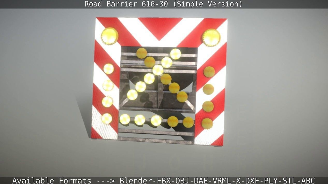 Road barrier 616-30 - Simple Version Low-poly 3D model_97