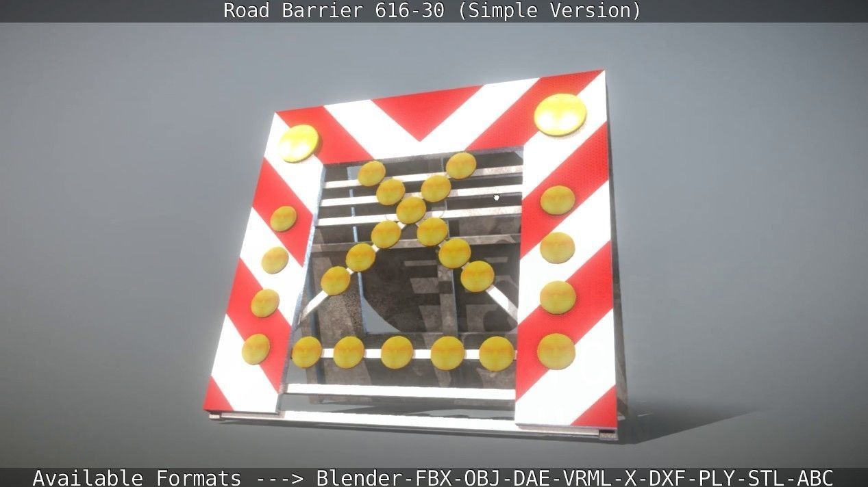 Road barrier 616-30 - Simple Version Low-poly 3D model_29