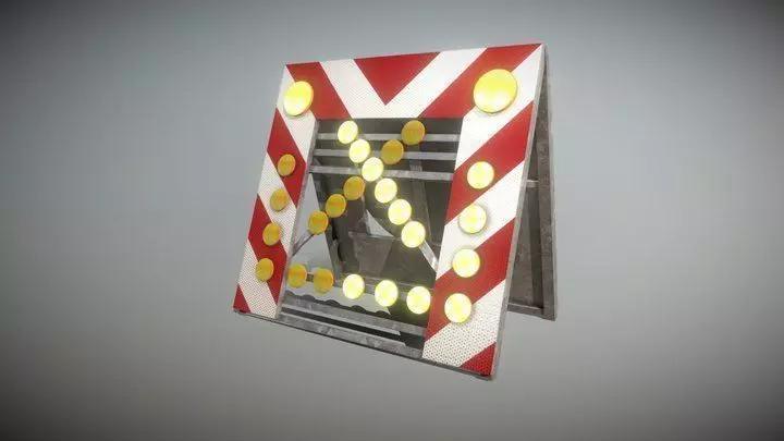 Road barrier 616-30 - Simple Version Low-poly 3D model_0