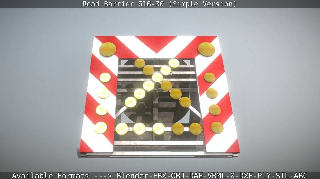 Road barrier 616-30 - Simple Version Low-poly 3D model_32