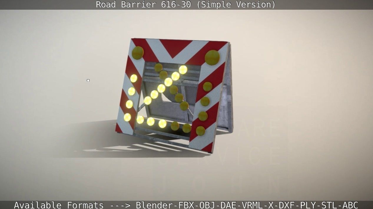 Road barrier 616-30 - Simple Version Low-poly 3D model_4
