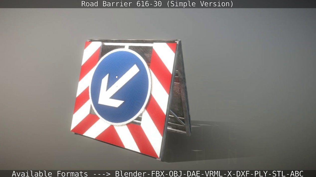 Road barrier 616-30 - Simple Version Low-poly 3D model_57