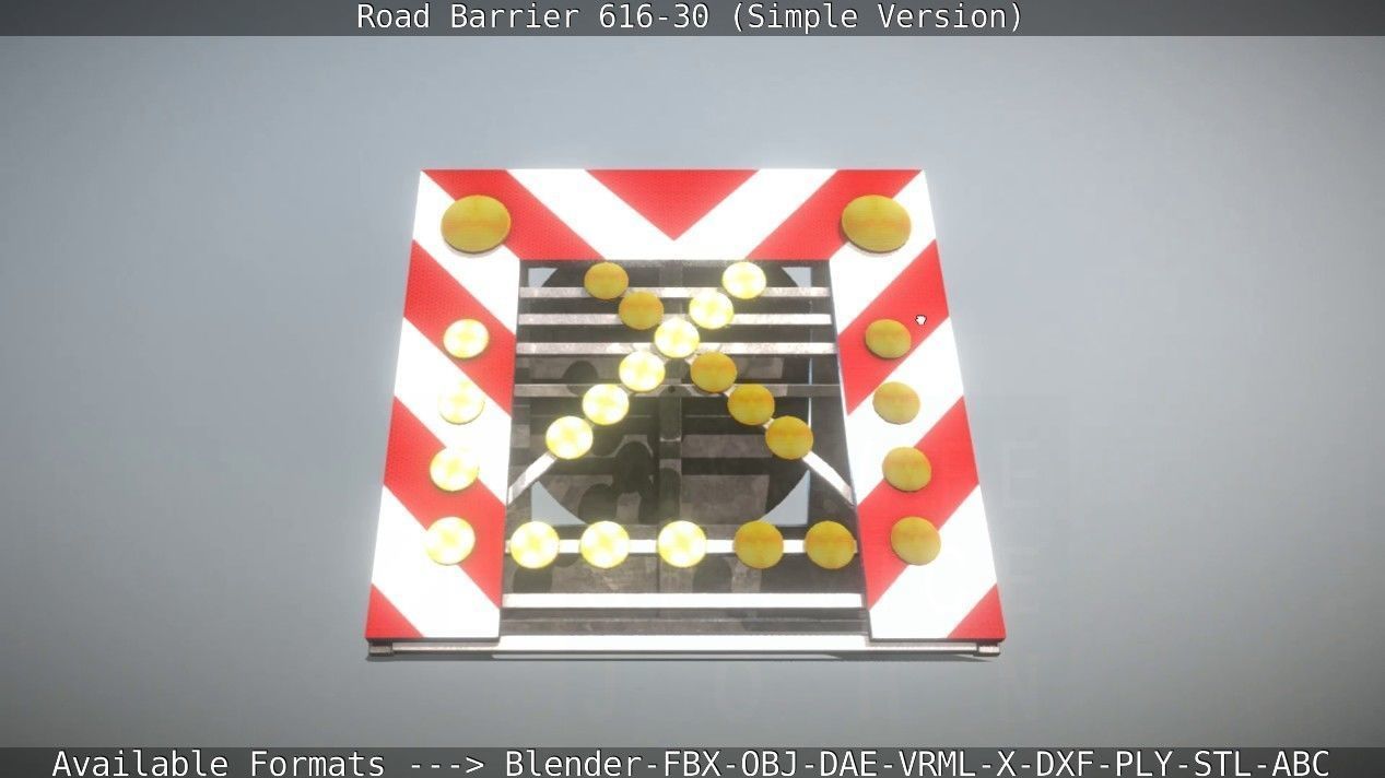 Road barrier 616-30 - Simple Version Low-poly 3D model_84