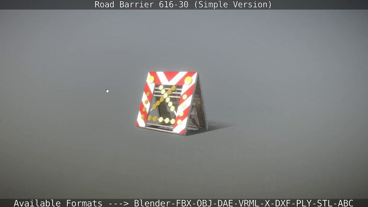 Road barrier 616-30 - Simple Version Low-poly 3D model_48