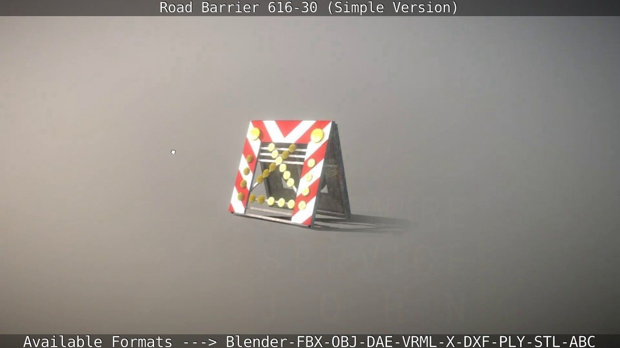 Road barrier 616-30 - Simple Version Low-poly 3D model_46