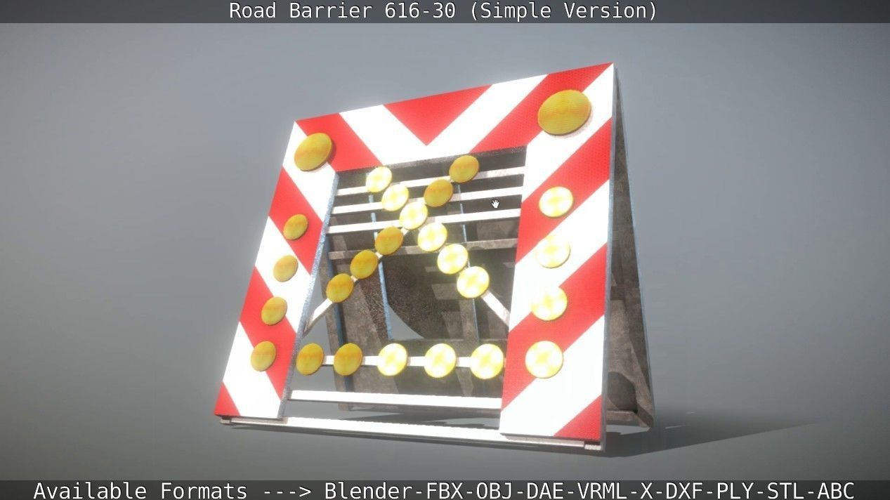 Road barrier 616-30 - Simple Version Low-poly 3D model_28