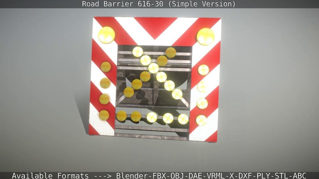Road barrier 616-30 - Simple Version Low-poly 3D model_91