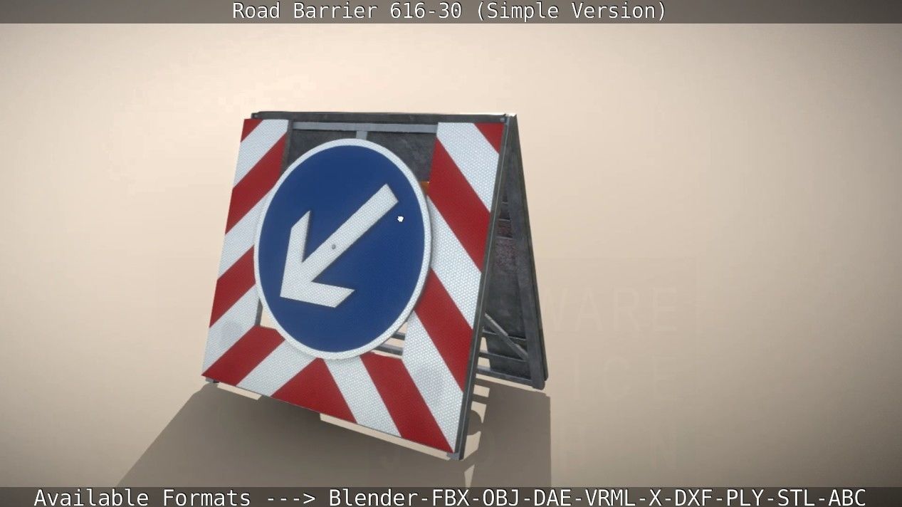 Road barrier 616-30 - Simple Version Low-poly 3D model_55