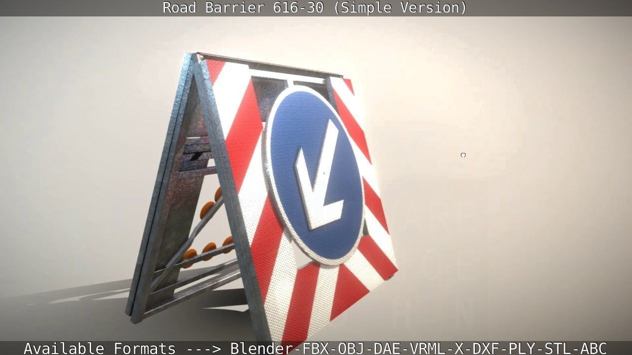 Road barrier 616-30 - Simple Version Low-poly 3D model_78