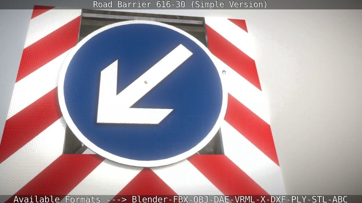 Road barrier 616-30 - Simple Version Low-poly 3D model_76