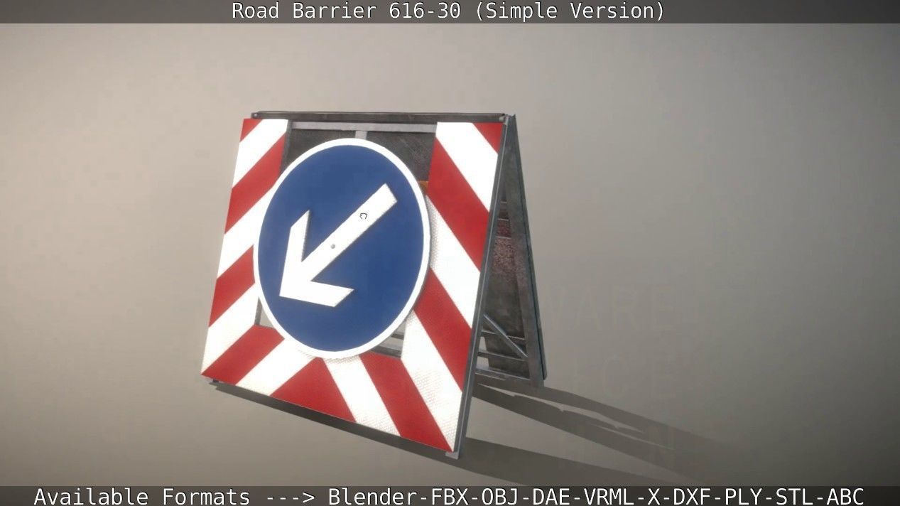 Road barrier 616-30 - Simple Version Low-poly 3D model_58