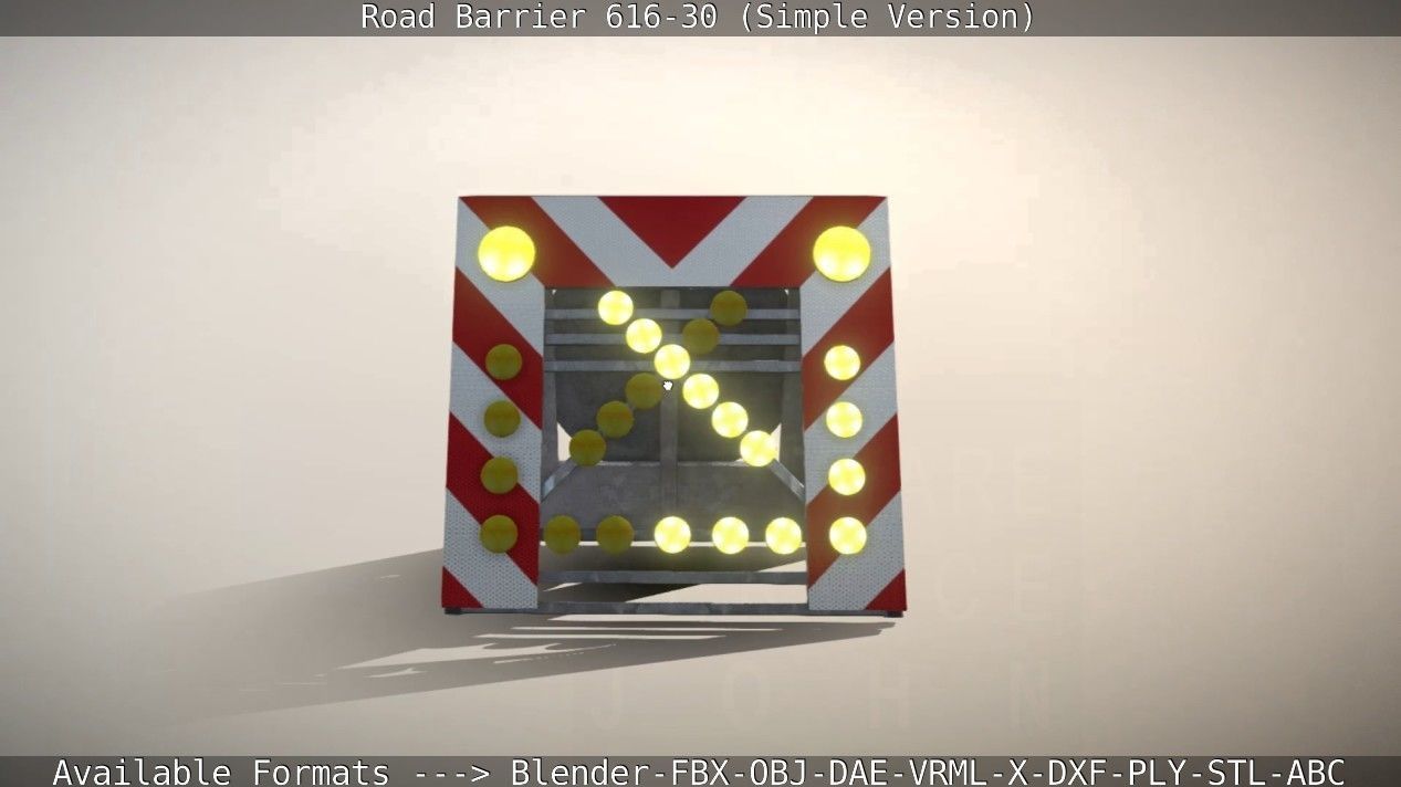 Road barrier 616-30 - Simple Version Low-poly 3D model_37