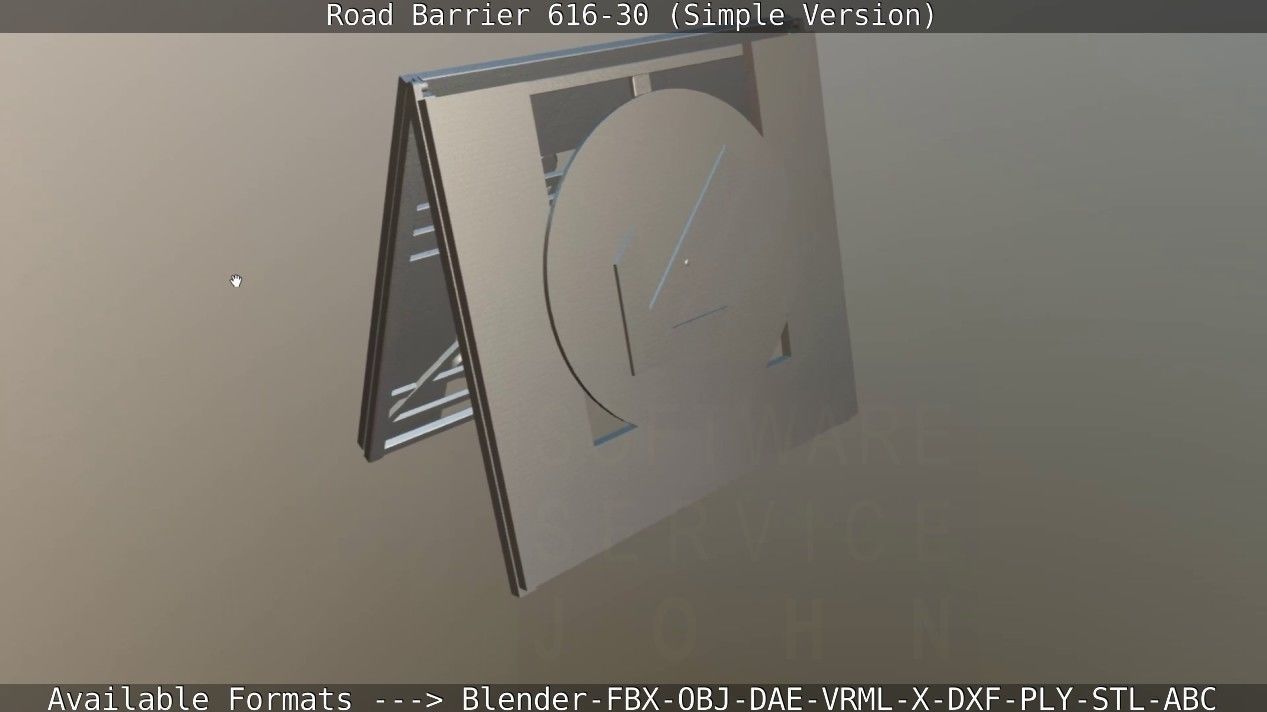 Road barrier 616-30 - Simple Version Low-poly 3D model_119