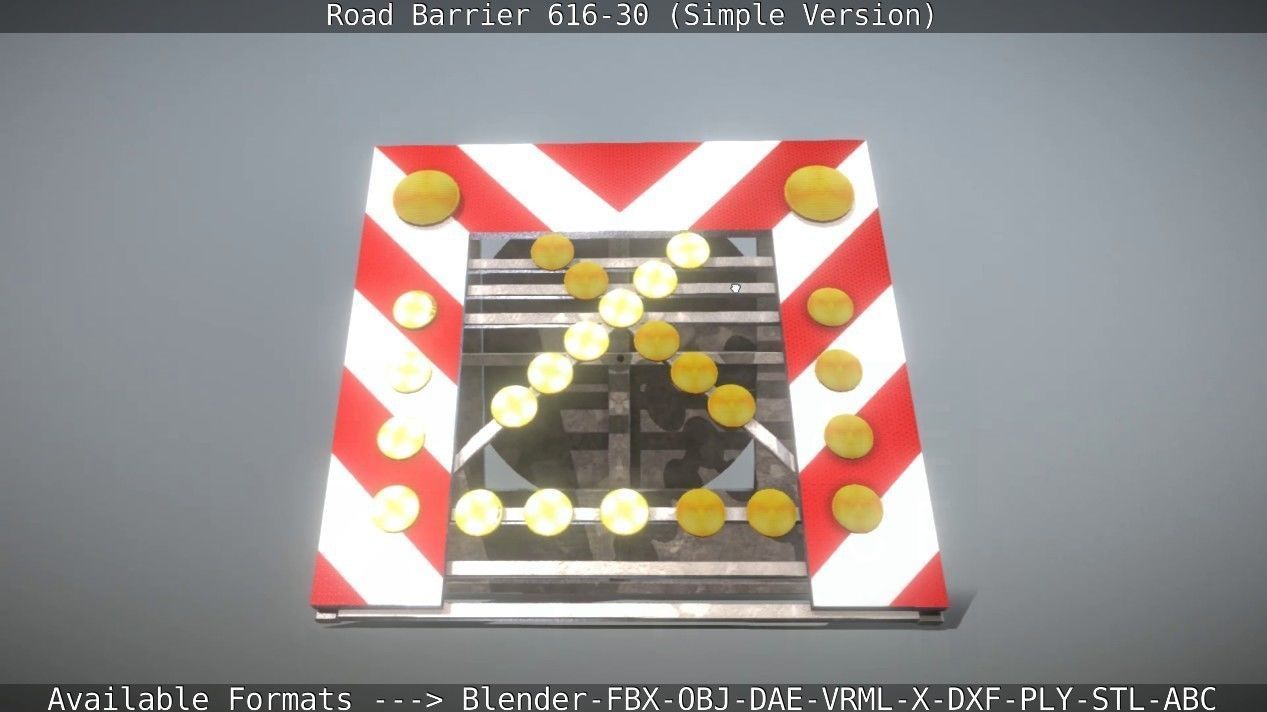 Road barrier 616-30 - Simple Version Low-poly 3D model_30