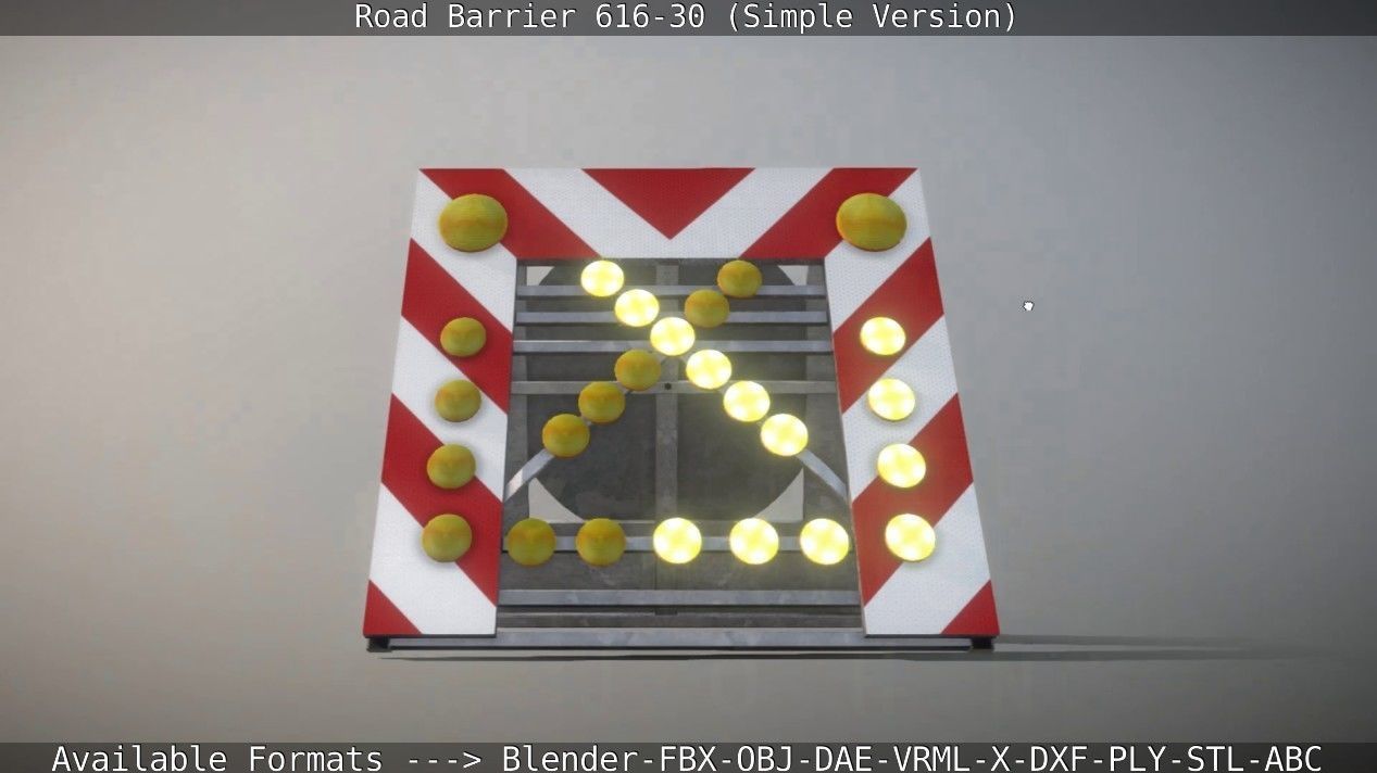 Road barrier 616-30 - Simple Version Low-poly 3D model_81