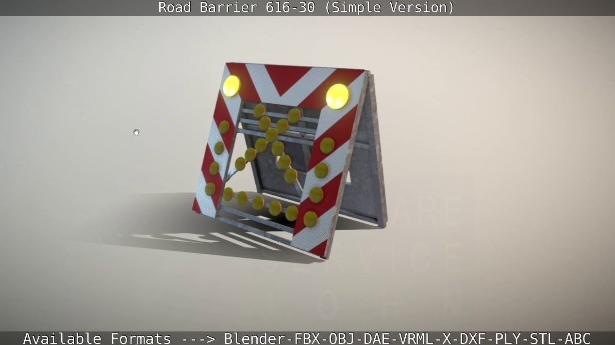 Road barrier 616-30 - Simple Version Low-poly 3D model_3