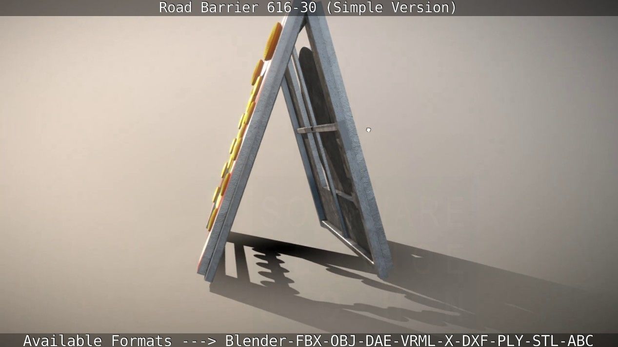Road barrier 616-30 - Simple Version Low-poly 3D model_19