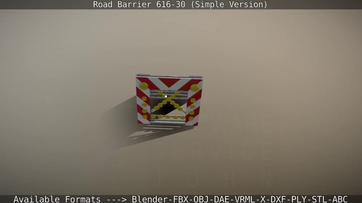 Road barrier 616-30 - Simple Version Low-poly 3D model_40