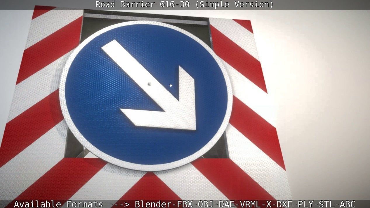 Road barrier 616-30 - Simple Version Low-poly 3D model_65