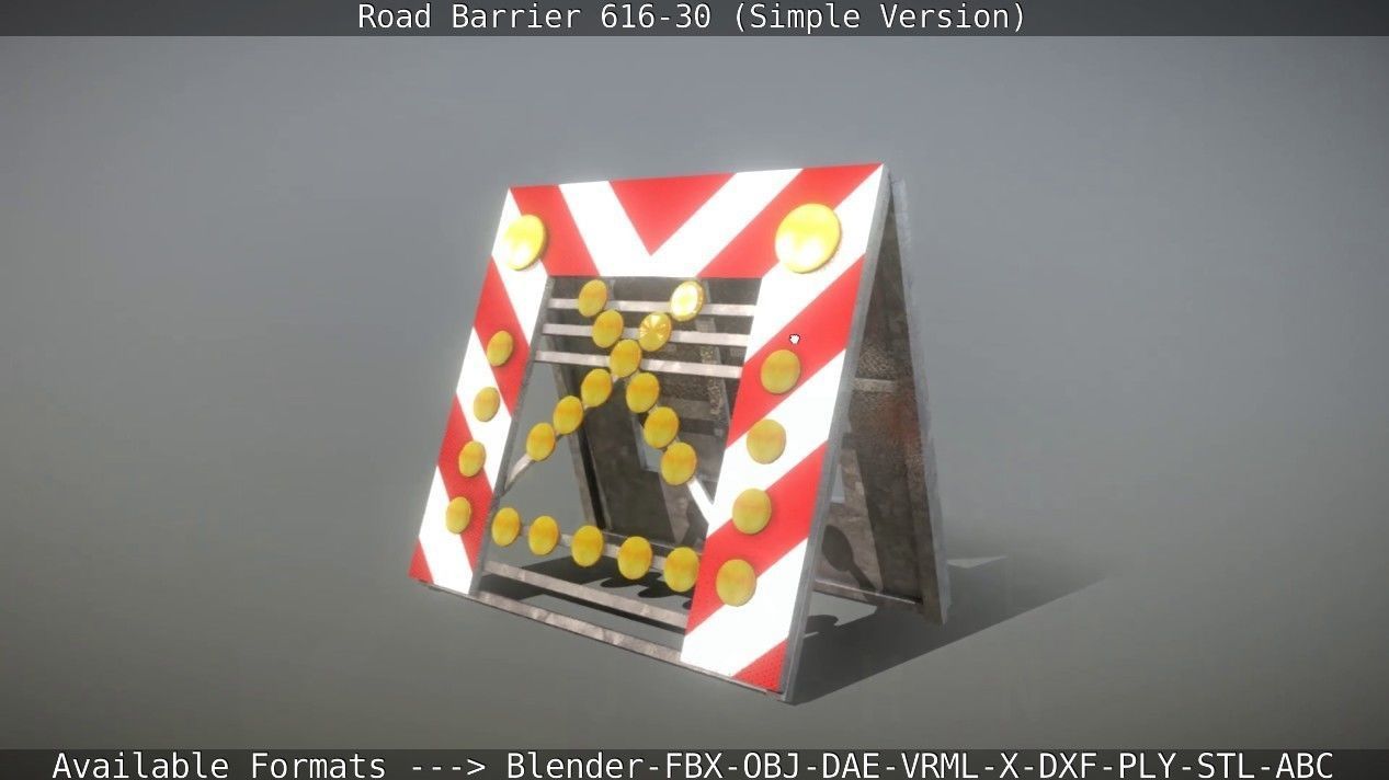 Road barrier 616-30 - Simple Version Low-poly 3D model_50