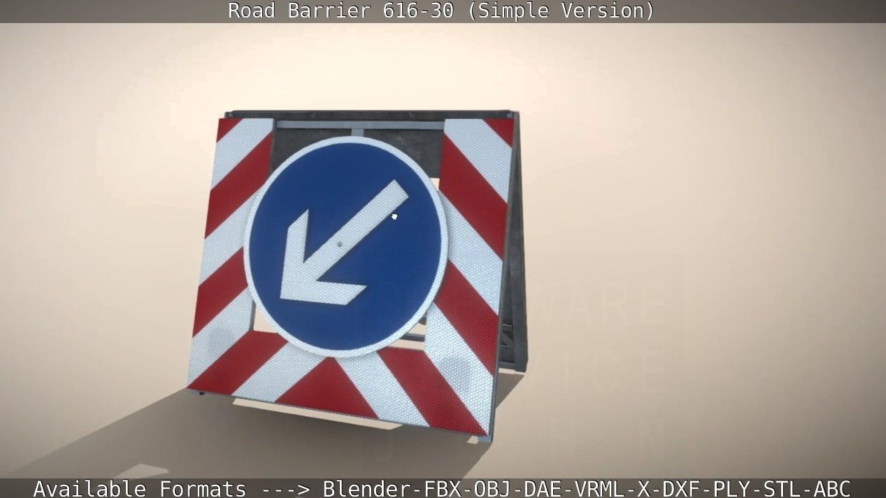 Road barrier 616-30 - Simple Version Low-poly 3D model_53