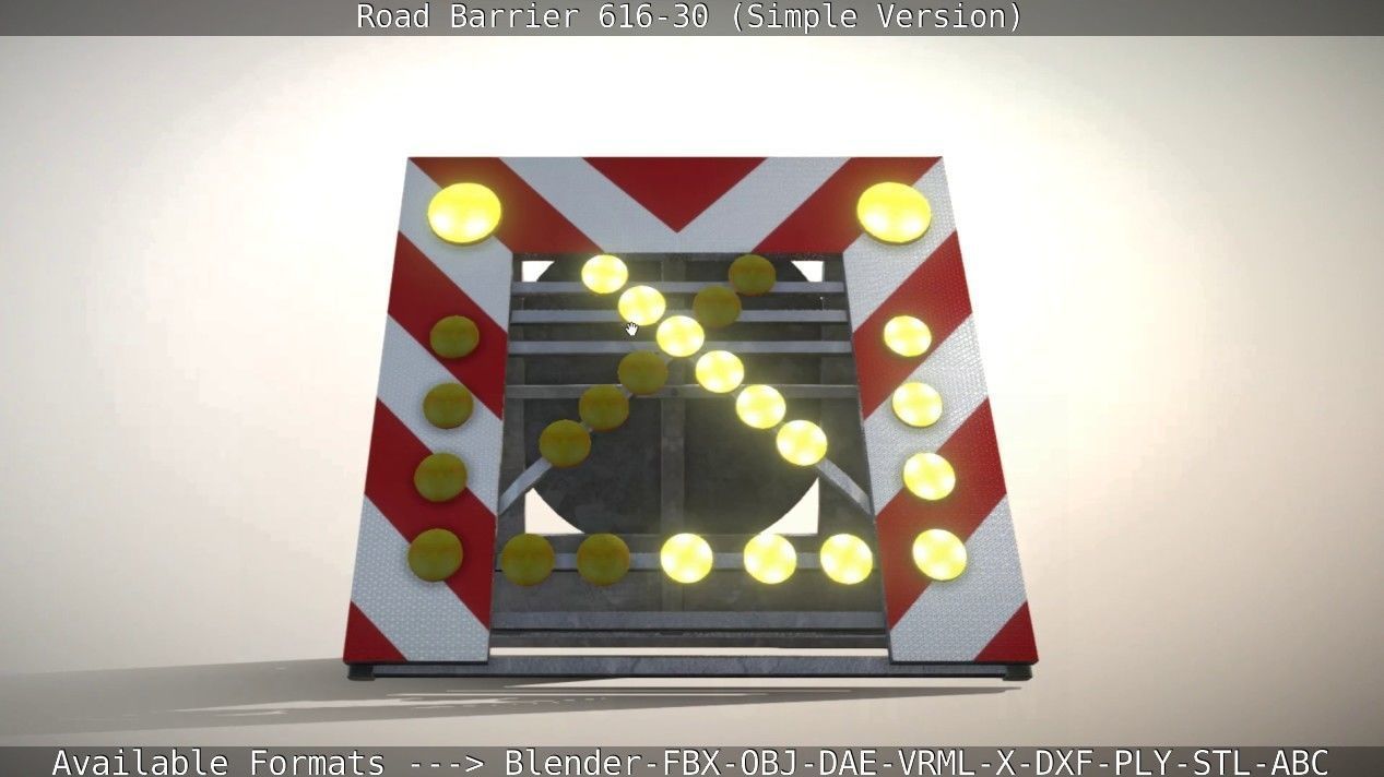 Road barrier 616-30 - Simple Version Low-poly 3D model_35
