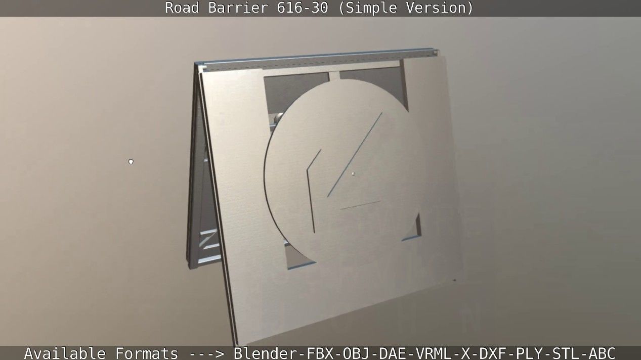 Road barrier 616-30 - Simple Version Low-poly 3D model_117