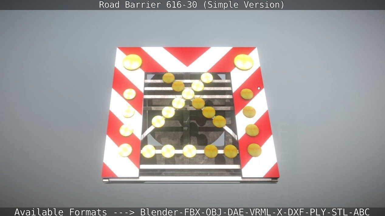 Road barrier 616-30 - Simple Version Low-poly 3D model_82