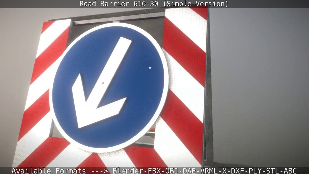 Road barrier 616-30 - Simple Version Low-poly 3D model_61